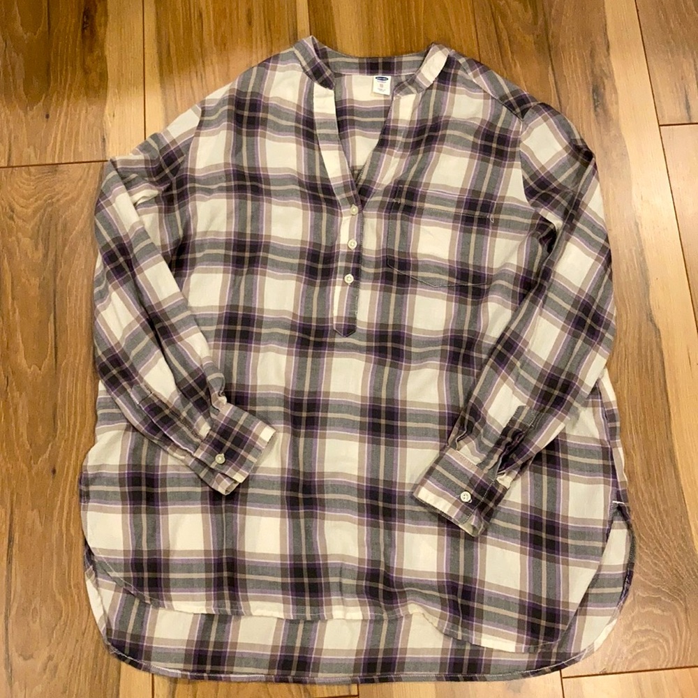 Oversized plaid tunic